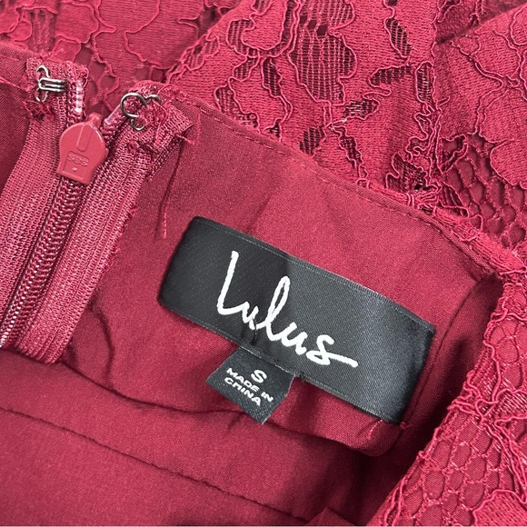Lulus Love Like You Mean It Wine Red Backless Lace Midi
Dress NWT - Picture 12 of 16